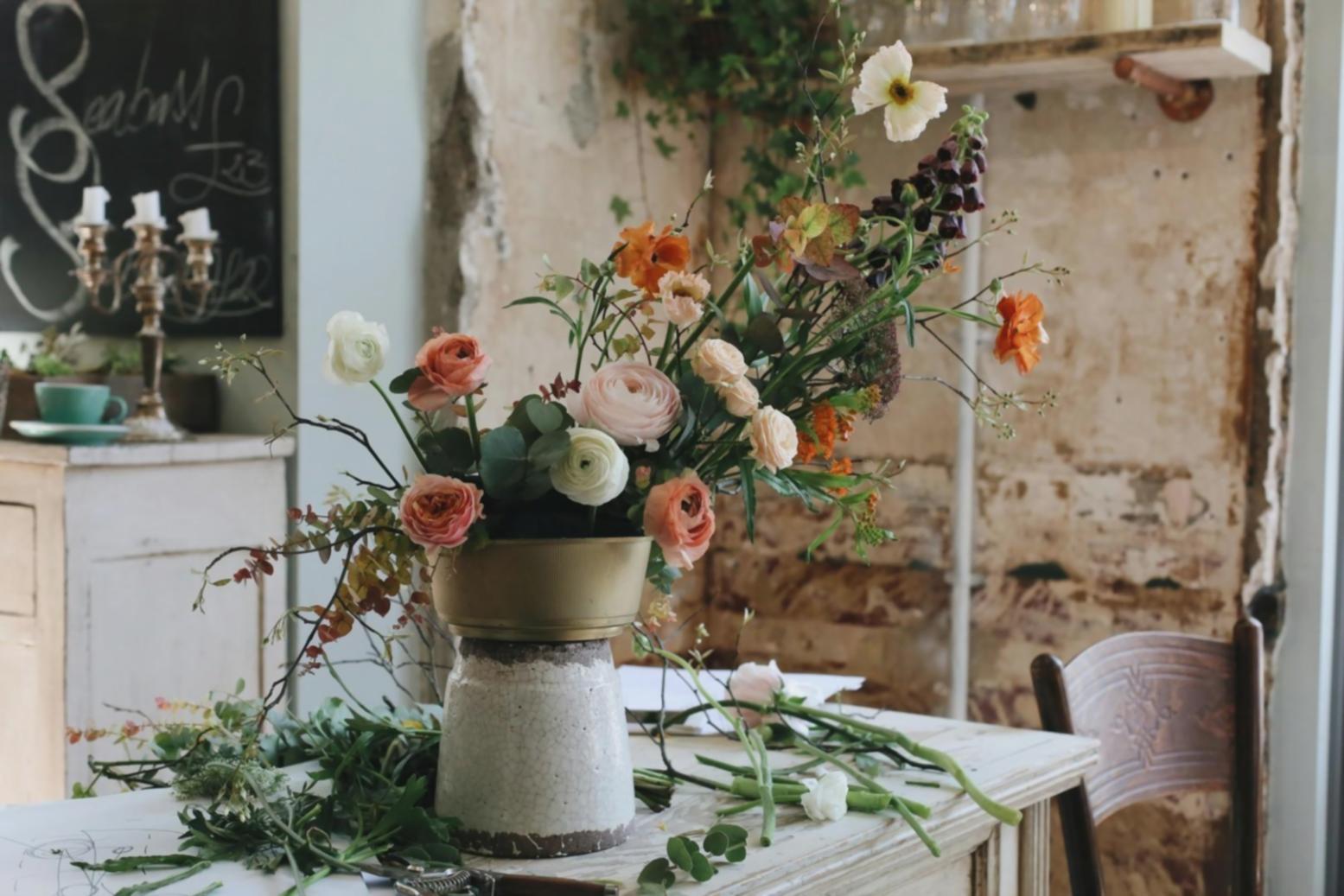 Completed floral delivery at destination